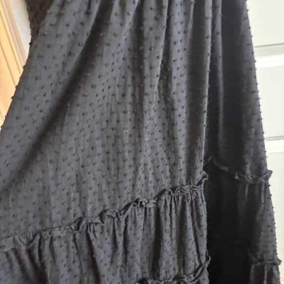 Kourt Calypso Women’s Swiss Dot Tiered Midi Dress Nap Style Black Sz L - Picture 9 of 12